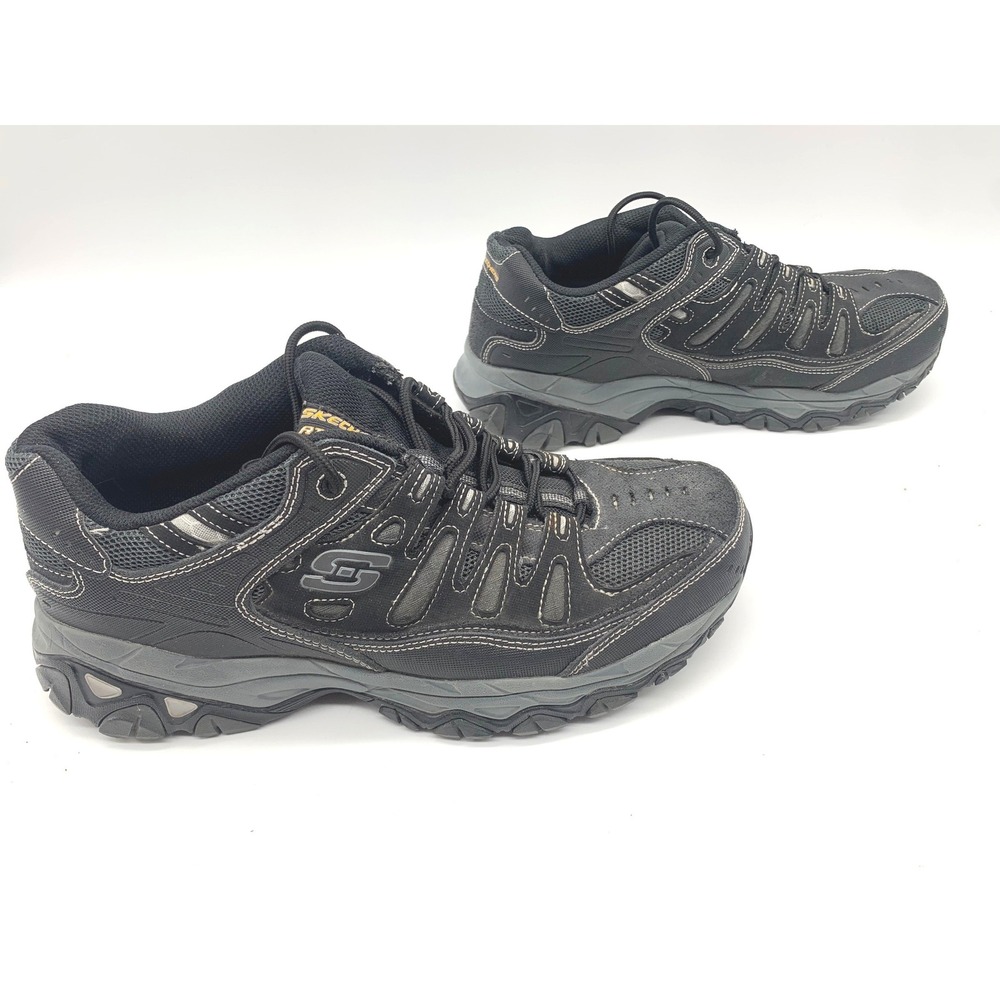 Skechers After Burn Mens 11 Black Charcoal Trail Walking Shoes 50125 BKCC - Picture 6 of 10